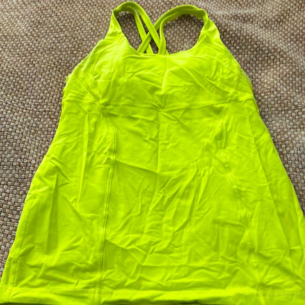 Lululemon bright yellow/green tank top